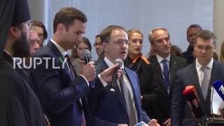 France: Russian Orthodox Spiritual and Cultural Centre opens in heart of Paris(Russian Minister of Culture Vladimir Medinsky opened the brand-new Russian Orthodox Spiritual and Cultural Centre in Paris on Wednesday. SOT, Vladimir ..., 2016-10-19T15:43:07.000Z)