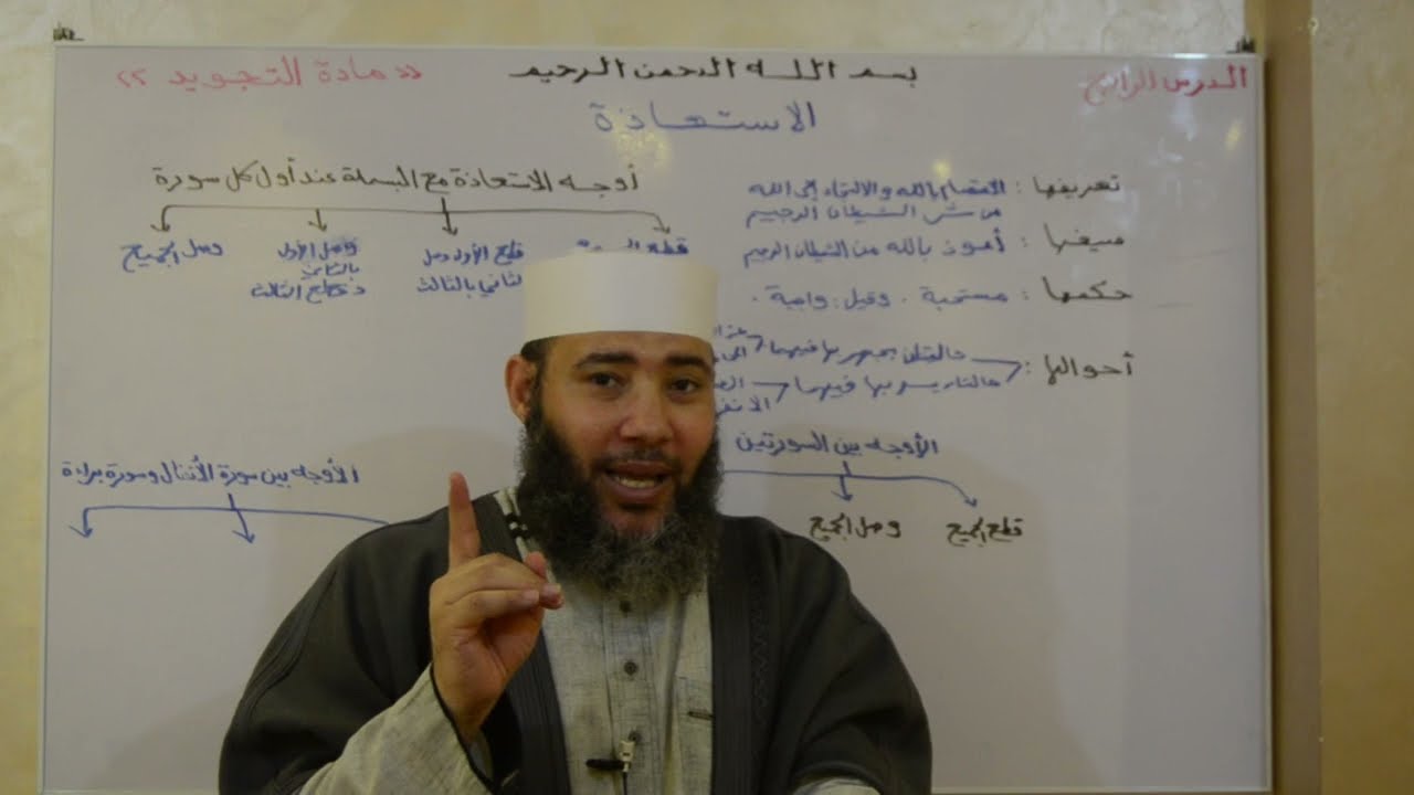 الصف الأول الإعدادي _ مادة التجويد _ الدرس الرابع ( الاستعاذة )