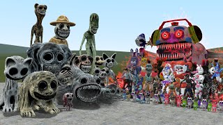ALL ZOONOMALY MONSTERS VS ALL FNAF 1-10 ANIMATRONICS In Garry's Mod! by Tapliasmy 187,680 views 1 month ago 15 minutes