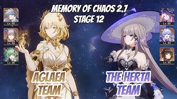 Aglaea x Sunday & The Herta Team Memory of Chaos Stage 12 (3 Stars) | Honkai Star Rail