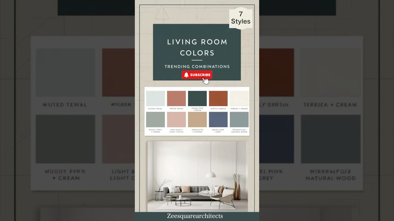 🌟 Trending Living Room Color Combinations | Modern, Cozy & Sustainable Design Palettes #shorts