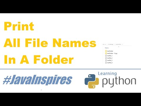 How To Print All File Names And Sub Folder Names In A Folder In Python | Java Inspires