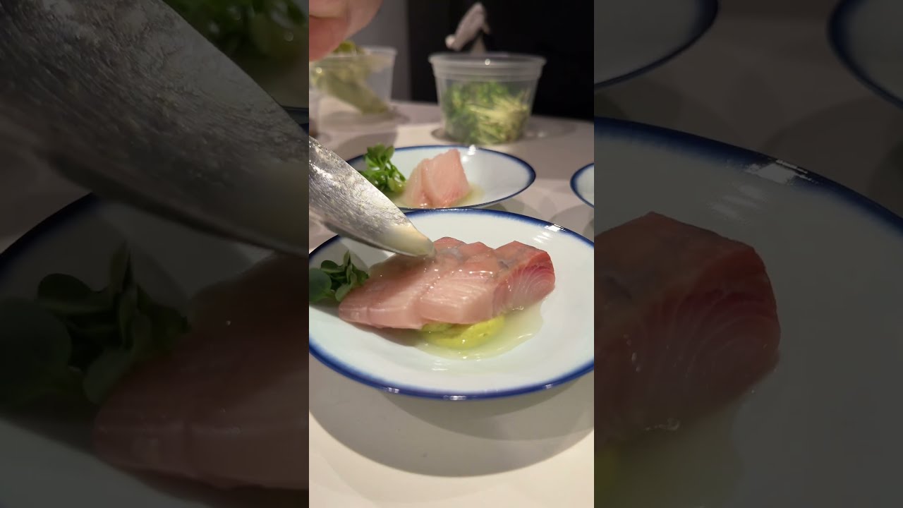 Kanpachi Crudo with Avocado and Almond Paste 