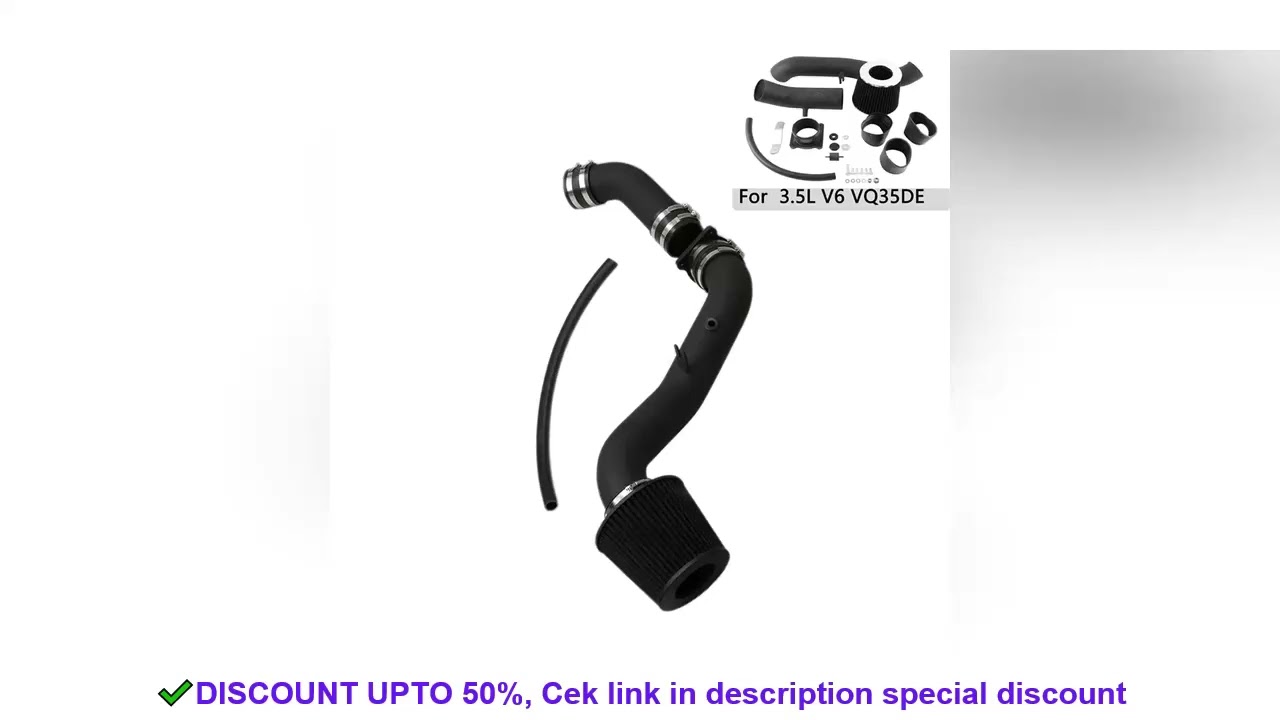 thumbnail image 2 of VEHITO Black Cold Air Intake Induction Pipe With Filter – For Nissan 350Z / Infiniti G35 FX35 (VQ35DE, 2003-2006) 2 of 5