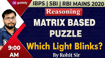 Matrix Based  Puzzle | Ibps | sbi | RBI mains 2020 | BY ROHIT SIR