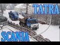 NALOŽENÁ TATRA 815 ZACHRAŇUJE SCANII NA SNĚHU