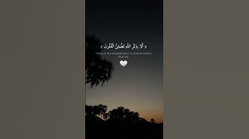 ﴿ أَلَا بِذِكْرِ اللَّهِ تَطْمَئِنُّ الْقُلُوبُ ﴾ سورة الرعد آية ٢٨✨️🤍 #اكسبلور #reels