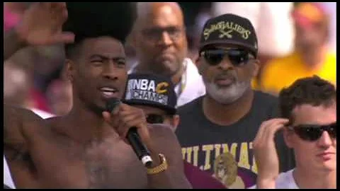 Iman Shumpert talks at Cavaliers Championship Rally