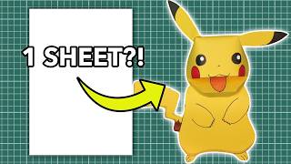 How I made a Pikachu puppet (Using just ONE sheet of paper)