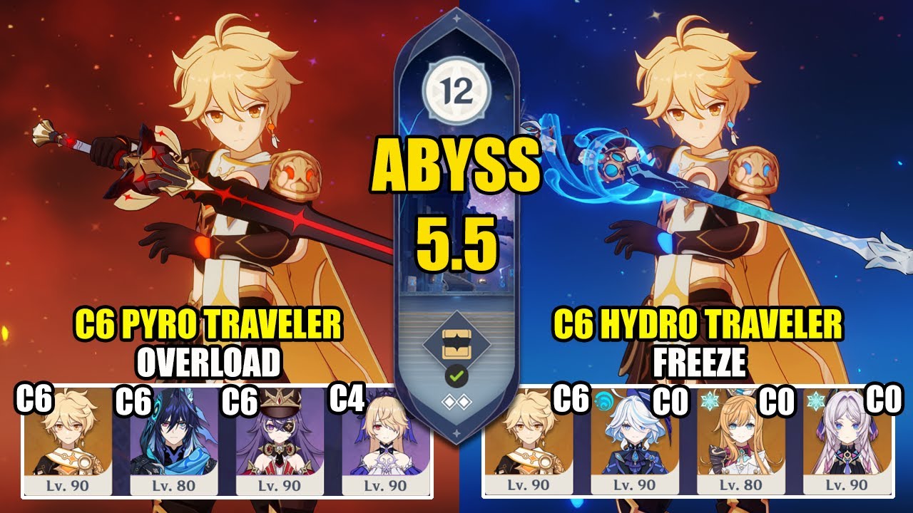 C6 Pyro Traveler Overload & C6 Hydro Traveler Freeze | Spiral Abyss 5.5 ...