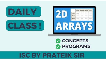 DOUBLE DIMENSIONAL ARRAY 2D ARRAY Computer class 11 | 12 ISC ICSE JAVA