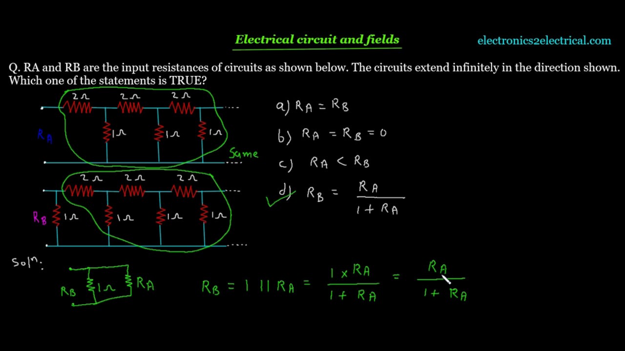 RA and RB are the input resistances of circuits as shown below The 