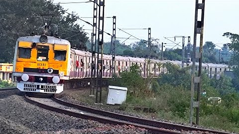 Super Accelerating Two EMU Trains Speeding in Huge Curve back to back | Eastern Railways