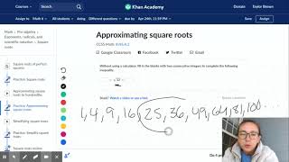 Approximating square roots (practice) | Khan Academy