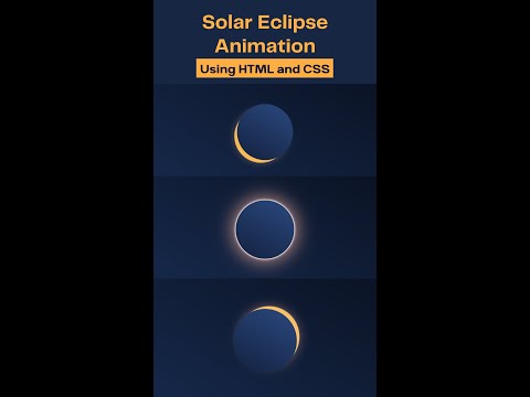 solar eclipse animation using HTML and CSS | Learn Html CSS Animation #shorts