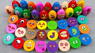 Numberblocks Collecting All The Secret Slime With Mini Eggs, Circle Coloring Mixing Satisfying