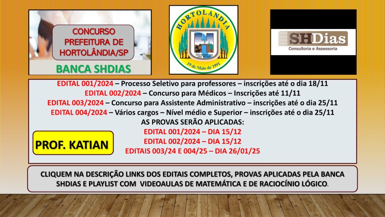 SHDIAS - Revisão: Capitalização simples/Composta/Porcentagem - Concurso Prefeitura de Hortolândia/SP