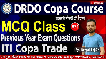 DRDO Copa Course MCQ Class Previous Year Exam Questions // DRDO Recruitment 2022
