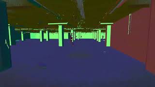 Underground parking garage - Laser scanned with heat map