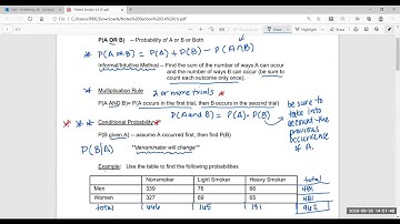 Section 3.4:  Contingency Tables