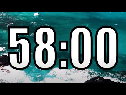 58 Minute Timer With Calm And Soft Music And Sea In The Background