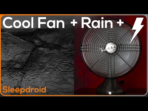 ► Fan and Rain Sounds for Sleeping with Thunder, 10 hours of Vintage Rain and Fan White Noise, Sleep