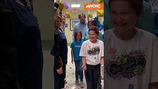 10yearold rings the 'cancerfree' bell at Novant Health after over a year of treatment
