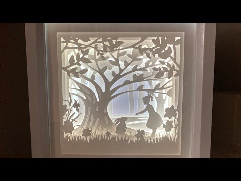 Girl and Bunny Shadow Box Scene - Cricut Crafts 