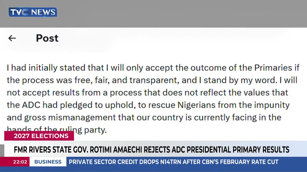 I’ll Accept ADC Presidential Primary Election Result If It’s Transparent - Amaechi