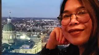 Eagle's Nest restaurant view #Hyattregency #Indianapolis #rotatingrestaurant #sunsetdinner