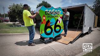 Edmond's Route 66 Shield Installation at Fink Park