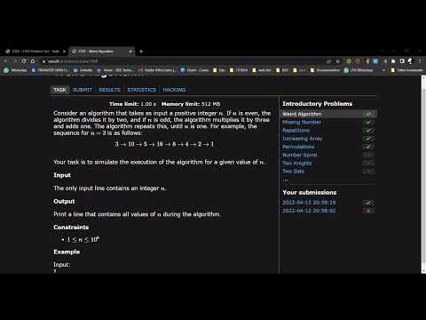 Weird Algorithm (CSES Problem Set)