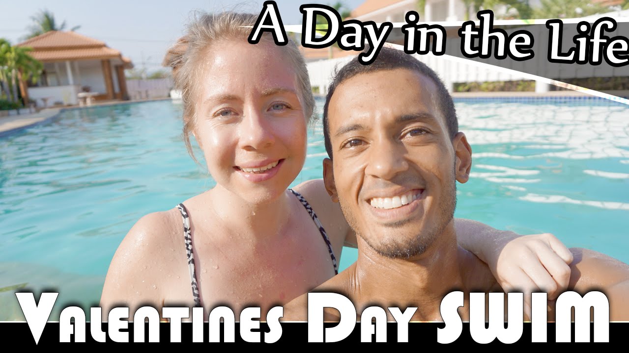 VALENTINES DAY SWIM - LIVING IN THAILAND VLOG (ADITL EP217)