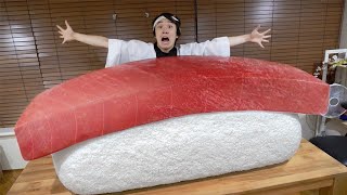 世界一大きな寿司握ってみたwwwww【The Biggest SUSHI in the world】