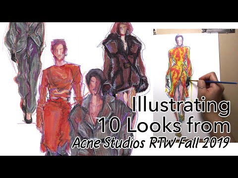 Illustrating  Looks From Acne Studios Fall  | Time Lapse Fashion Sketch