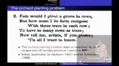 Terence Tao: Sets with few ordinary lines