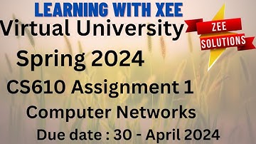 CS610 Computer Networks Assignment 1 Spring 2024 Virtual University of Pakistan