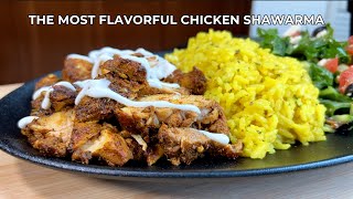 Air Fryer Shawarma & Lemony Turmeric Rice (Easy Weeknight Meal!)