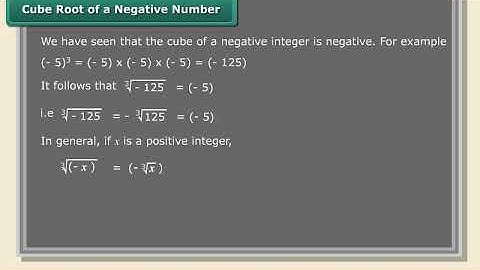 Ch 7 - Cubes and Cube Roots | Cube root of a negative number