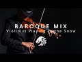 Violinist playing in the snow  drt mix