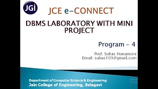 18CSL58 DBMS Lab Prg 4