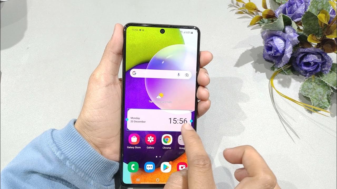 Samsung Galaxy a52 Clock On Home Screen Home Screen Me Clock Kaise