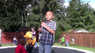 Joey and Dey'vion on Trampoline