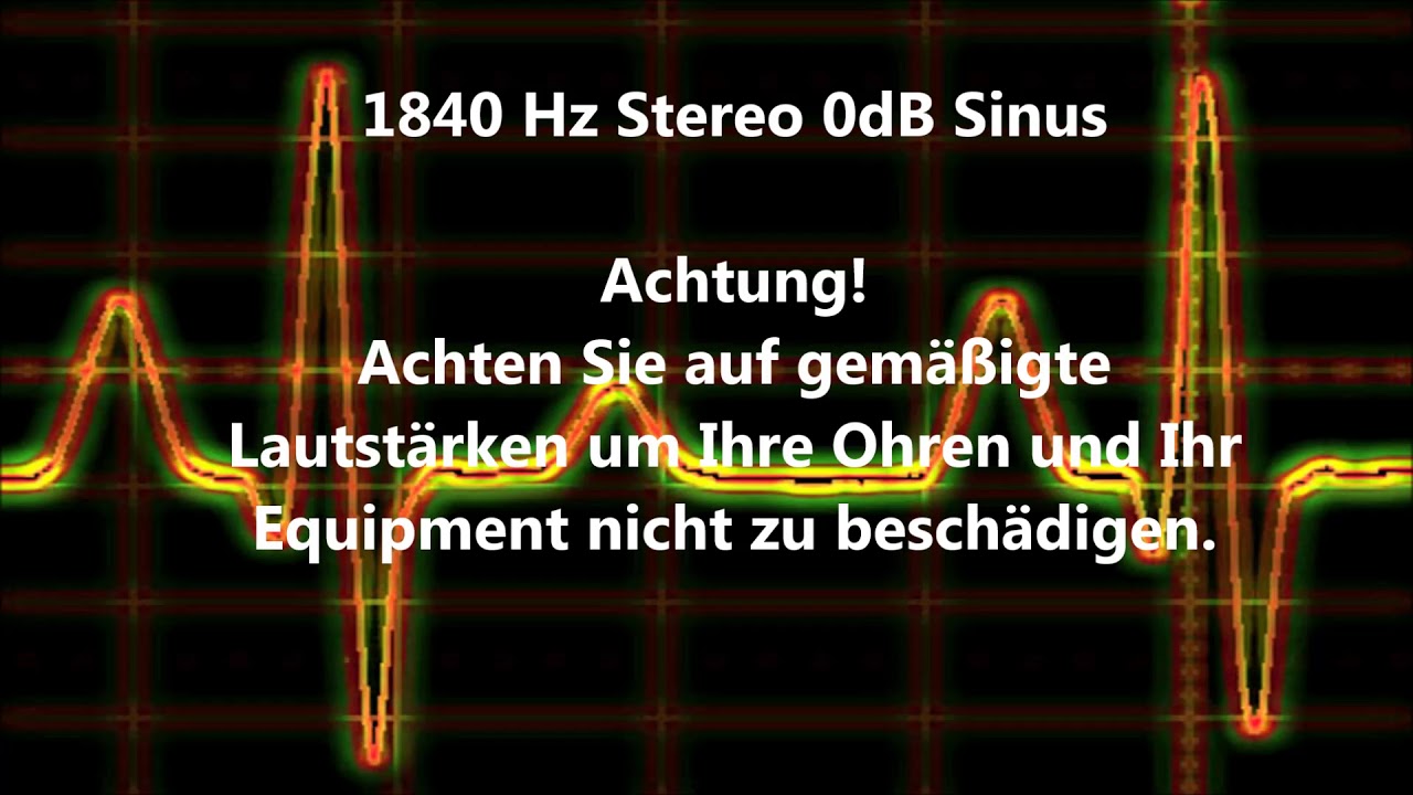 1840 Hz Sinus Ton Test 0dB Stereo Piepton Wave Ton