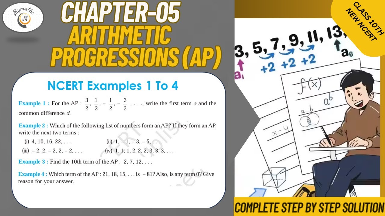 CBSE | Class 10 |Maths NCERT|Chapter 5 Arithmetic Progressions(AP)| EXAMPLES 1 TO 4 | STEPWISE SOLN.