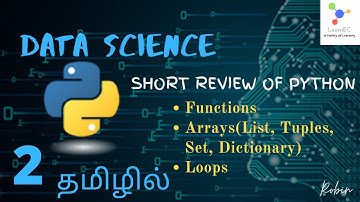 Python - how to loop through a list, tuples, set, dict /array ,For loop & function creation in tamil