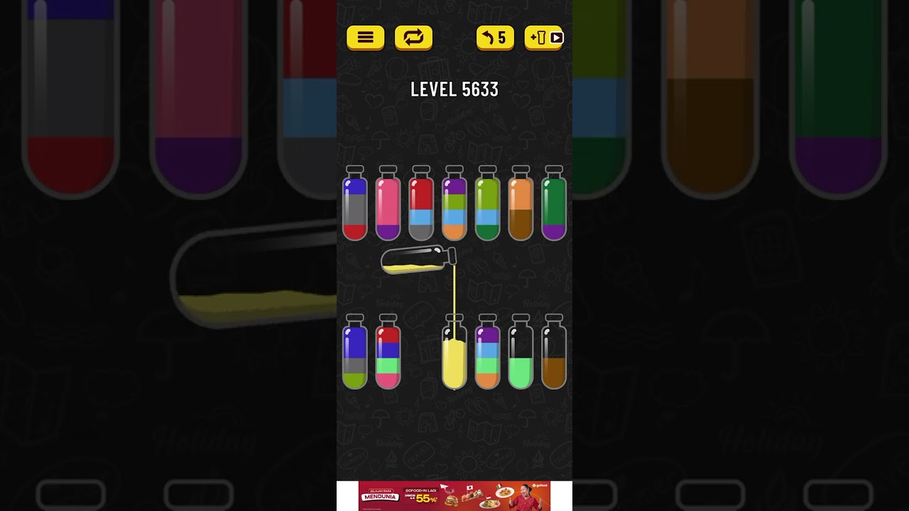 Playing Game Soda Sort Puzzle level 5633