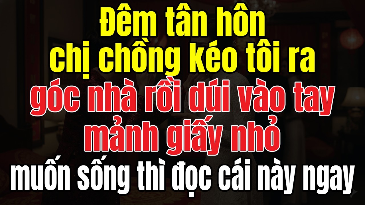 Đêm Tân Hôn, Chị Chồng Kéo Tôi Ra Góc Nhà Dúi Vào Tay Mảnh Giấy Nhỏ : Muốn Sống Thì Đọc Cái Này Ngay