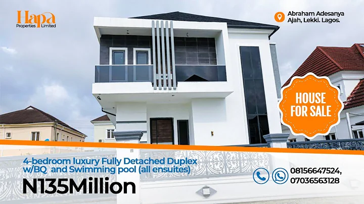 Newly Built House for sale | 4bedroom detached duplex|swimming pool| abraham adesanya | Ajah | lekki
