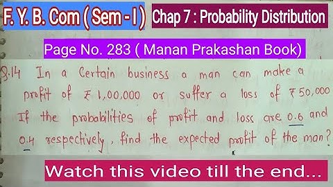Part-9 Probability Distribution / F. Y. B. Com (sem-I)  / Maths and Statistics by Ramesh Sir